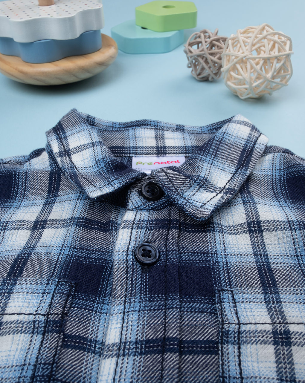 Camicia flanella bimbo blu