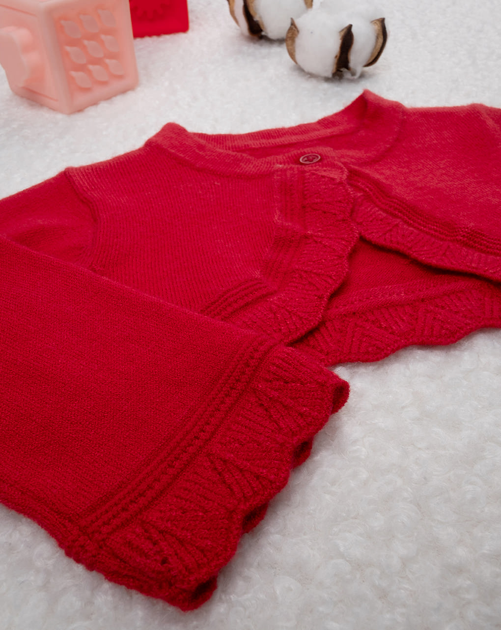 Cardigan bimba rosso