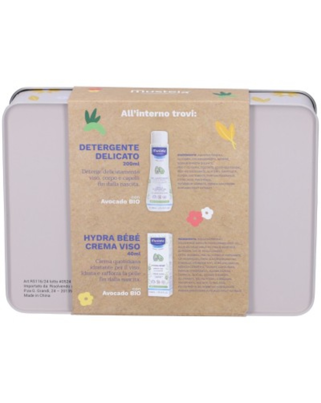 Baby box detergente delicato + hydra bébé crema viso - mustela