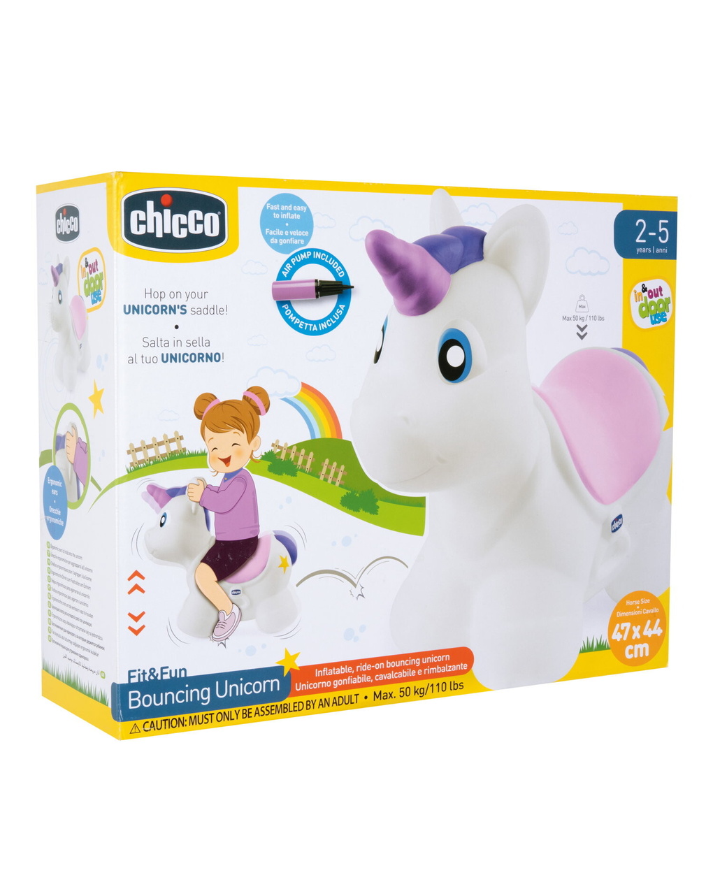 Bouncy unicorno, linea fit & fun, 2 – 5 anni - chicco