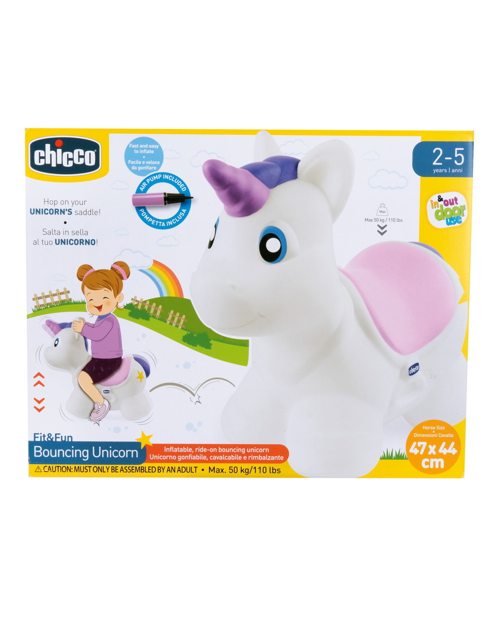 Bouncy unicorno, linea fit & fun, 2 – 5 anni - chicco