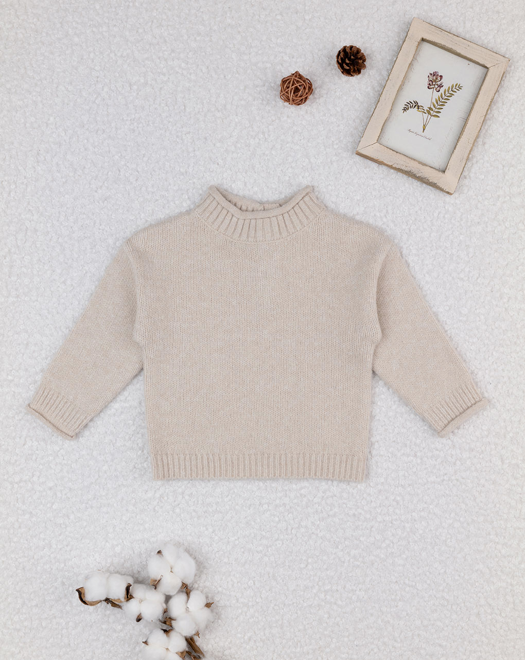 Maglia tricot bimba beige