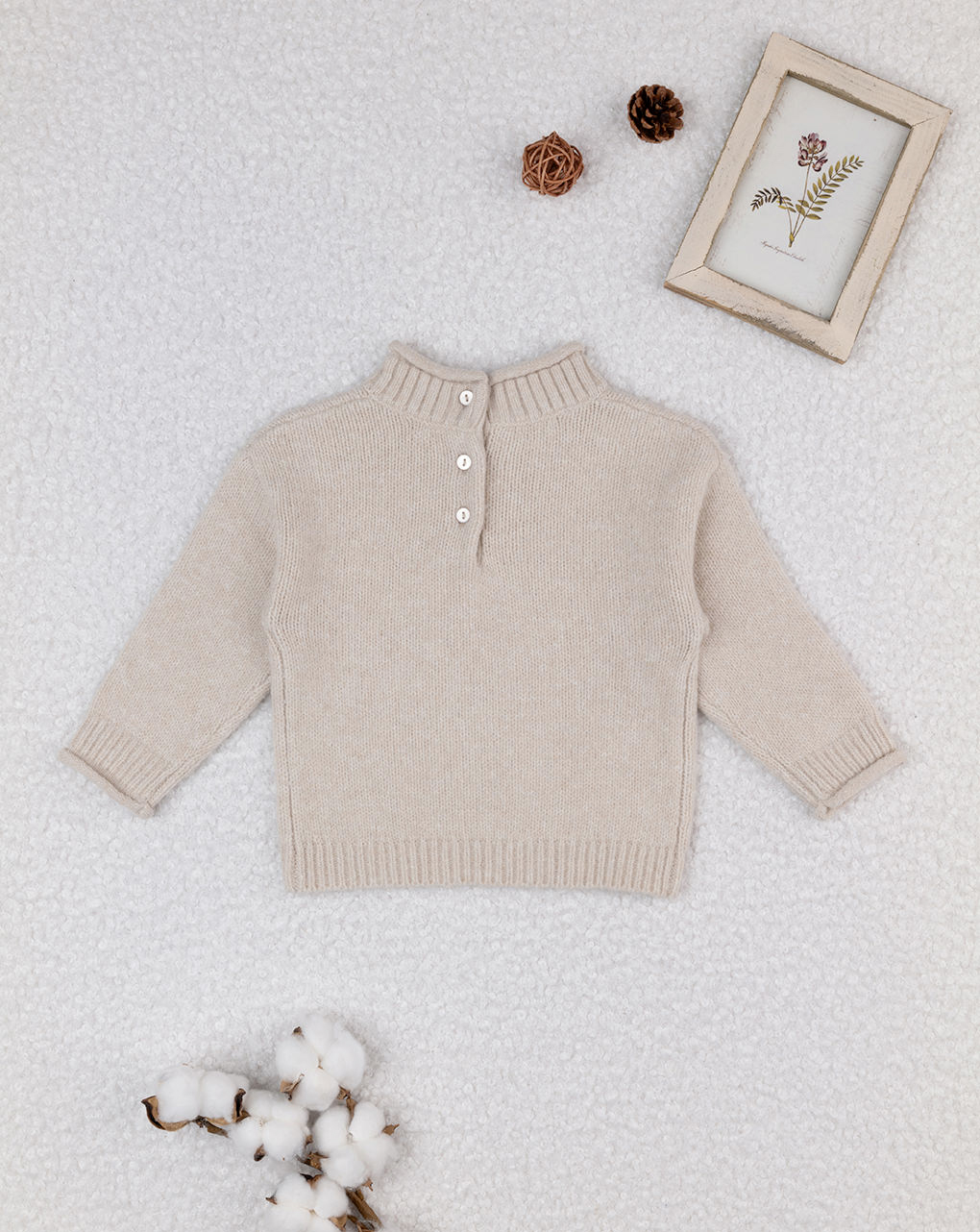 Maglia tricot bimba beige