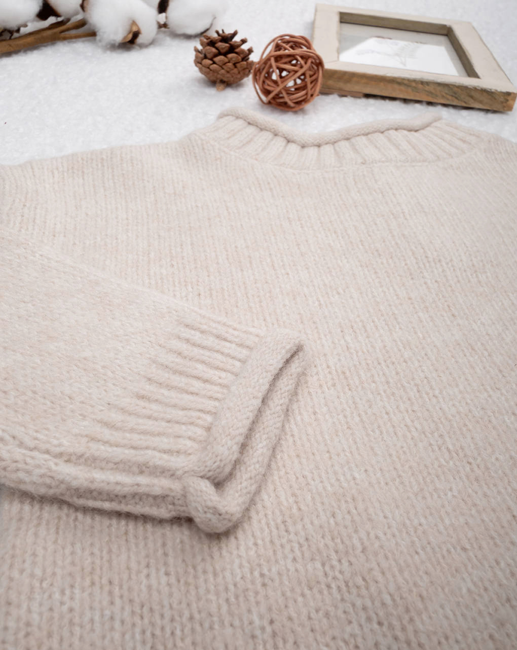 Maglia tricot bimba beige