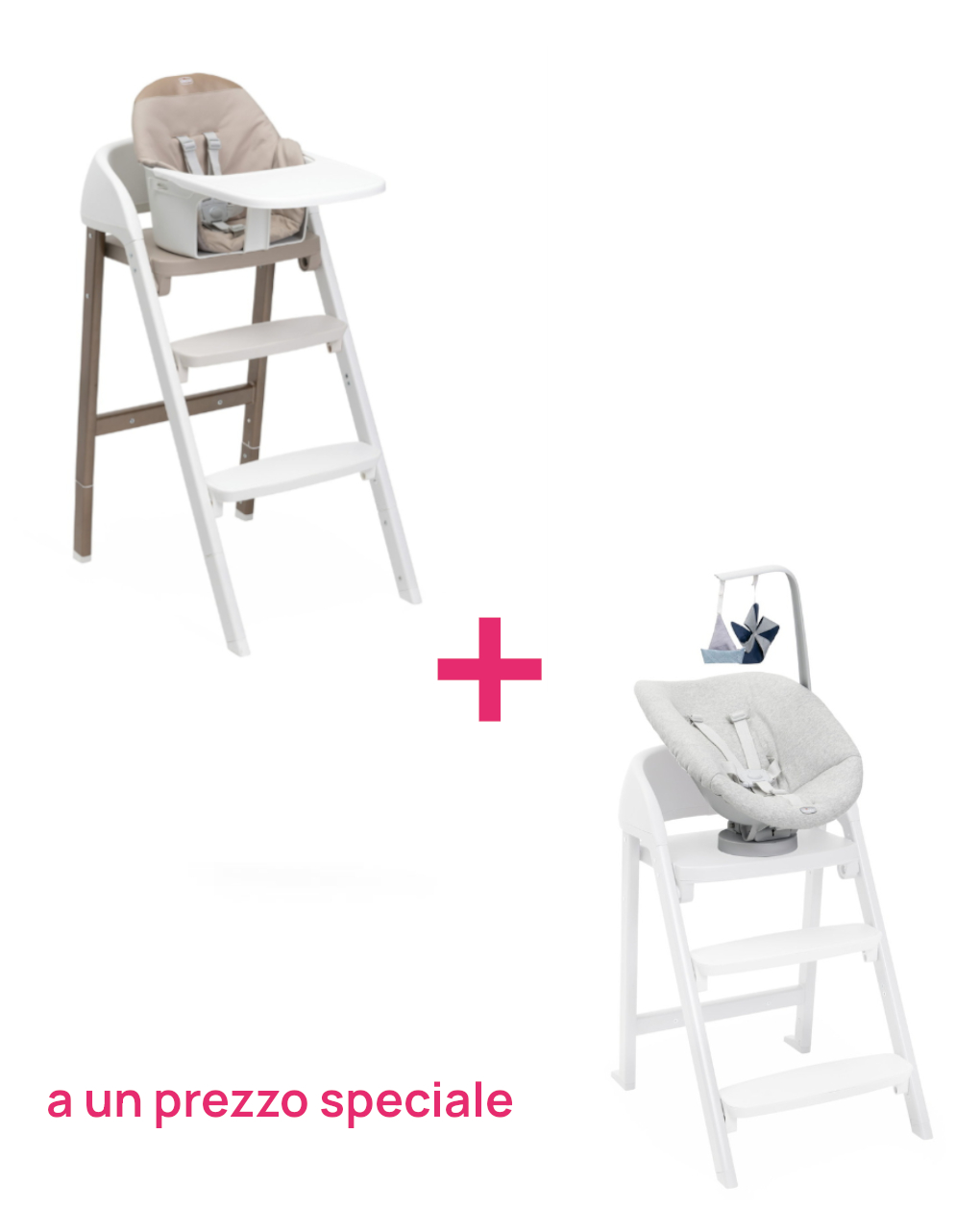 Seggiolone crescendo up pearl copper re_lux + set neonato crescendo grey -50% - chicco