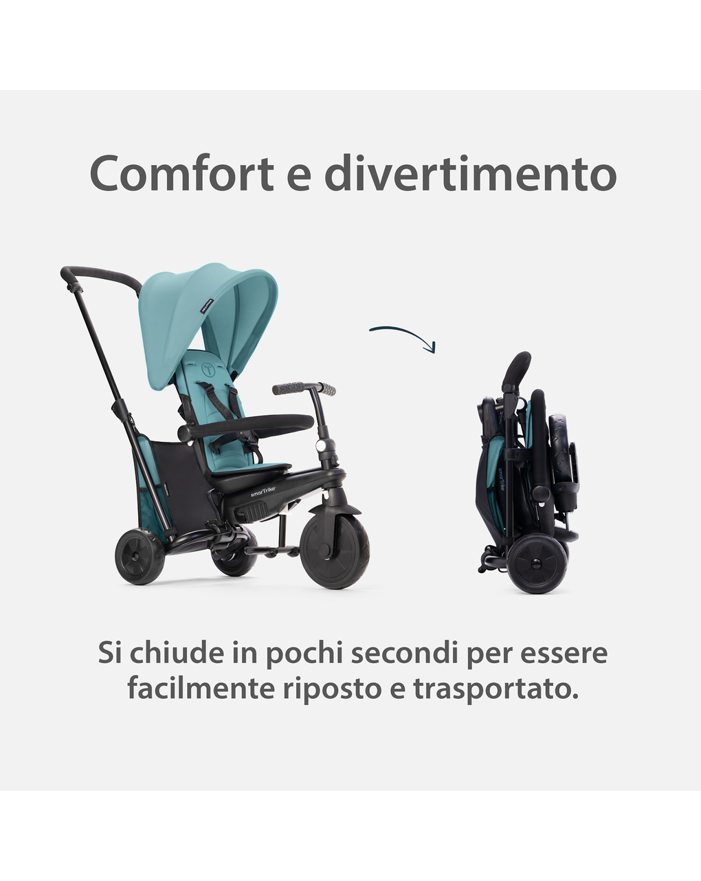 Triciclo str3 plus - turchese - 10m+ - smart trike