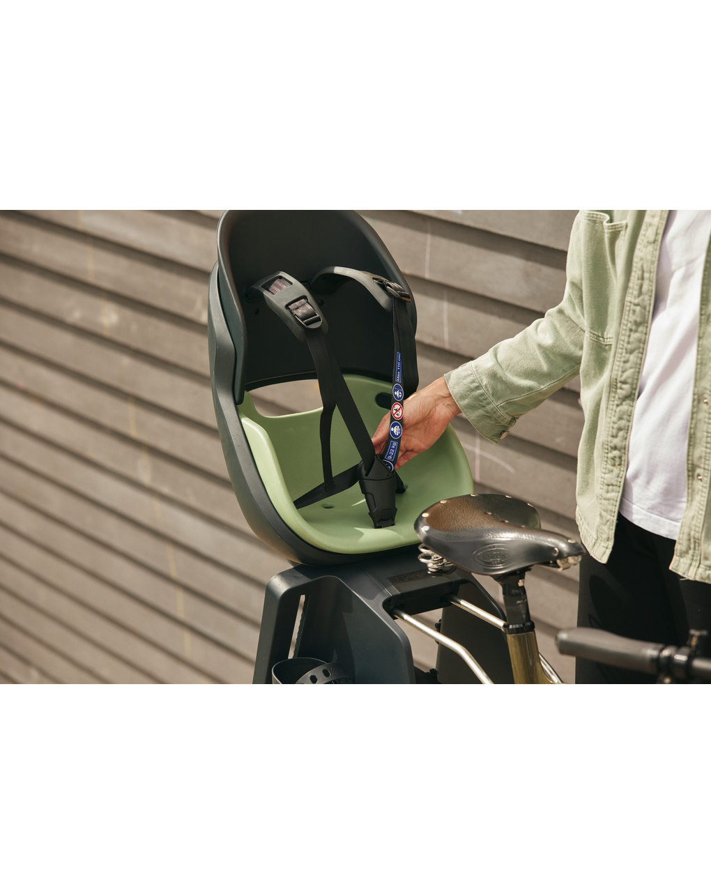 Prodigee icon rear frame - seggiolino bici con montaggio posteriore al telaio verde giada