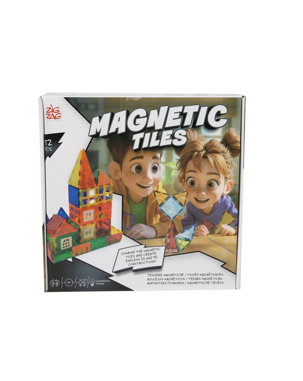 Piastrelle magnetiche 52 pezzi - 3+ - zig zag