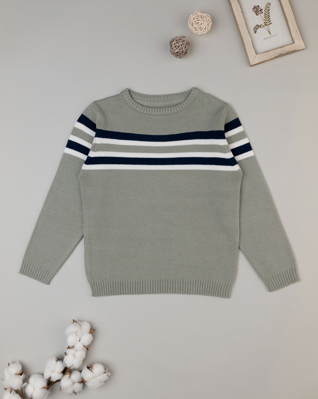 Maglia tricot verde bambino