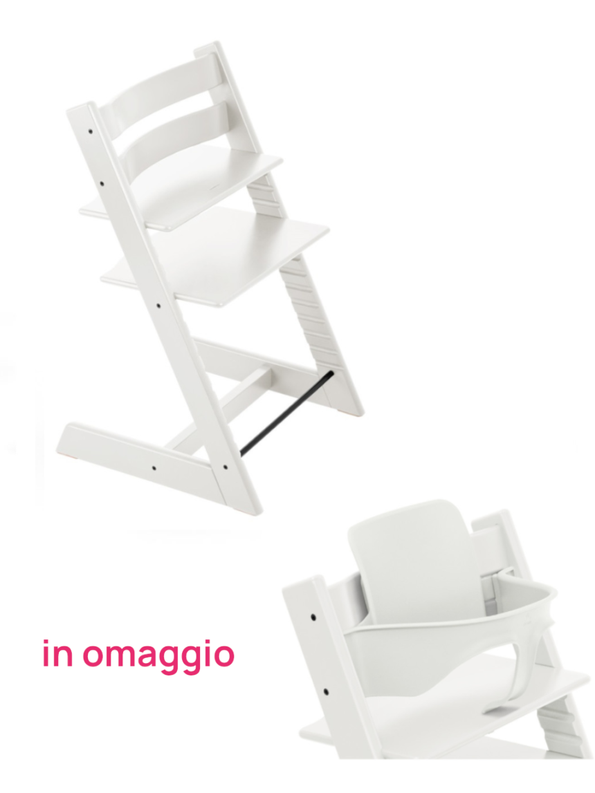 Stokke® tripp trapp white+ baby set white v2 in omaggio - Stokke