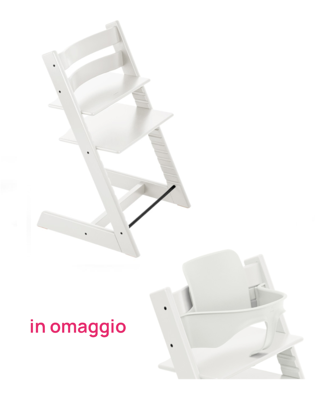 Stokke® tripp trapp white+ baby set white v2 in omaggio