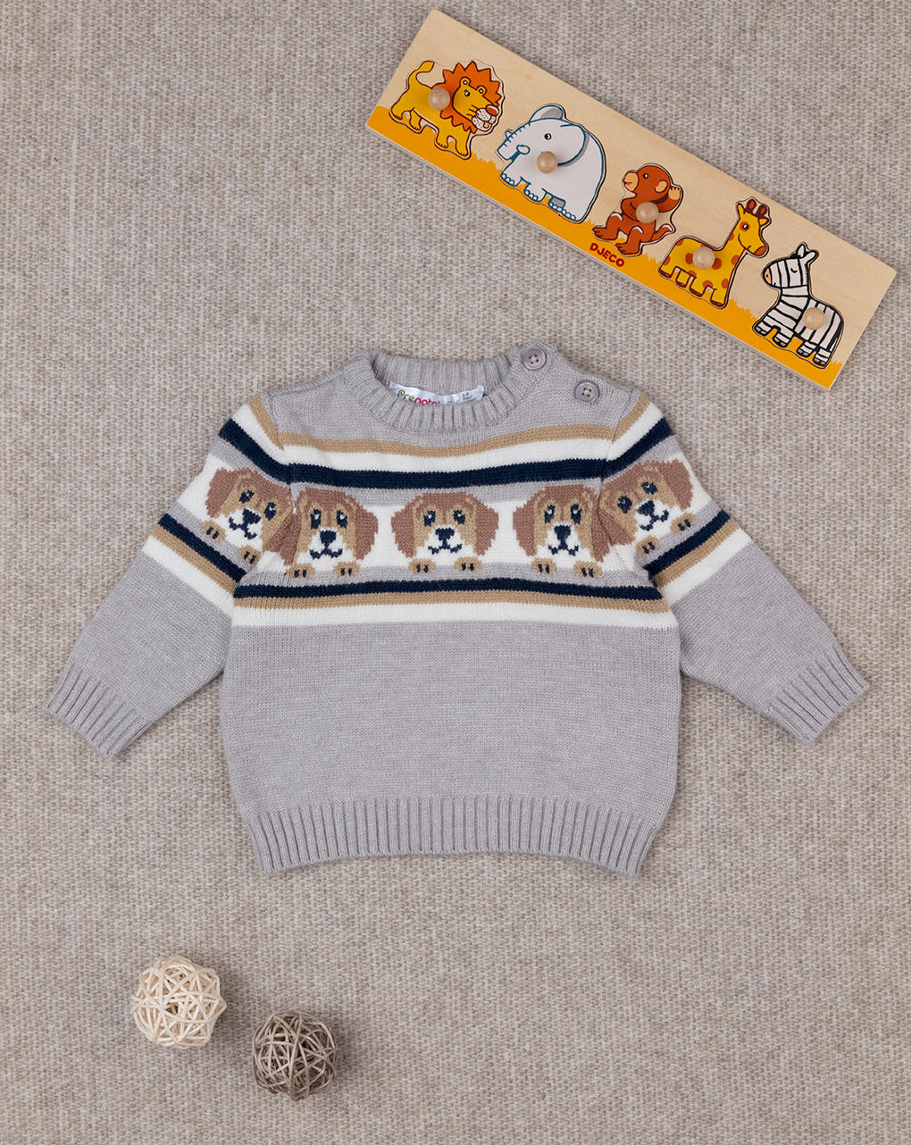 Maglia tricot bimbo grigia