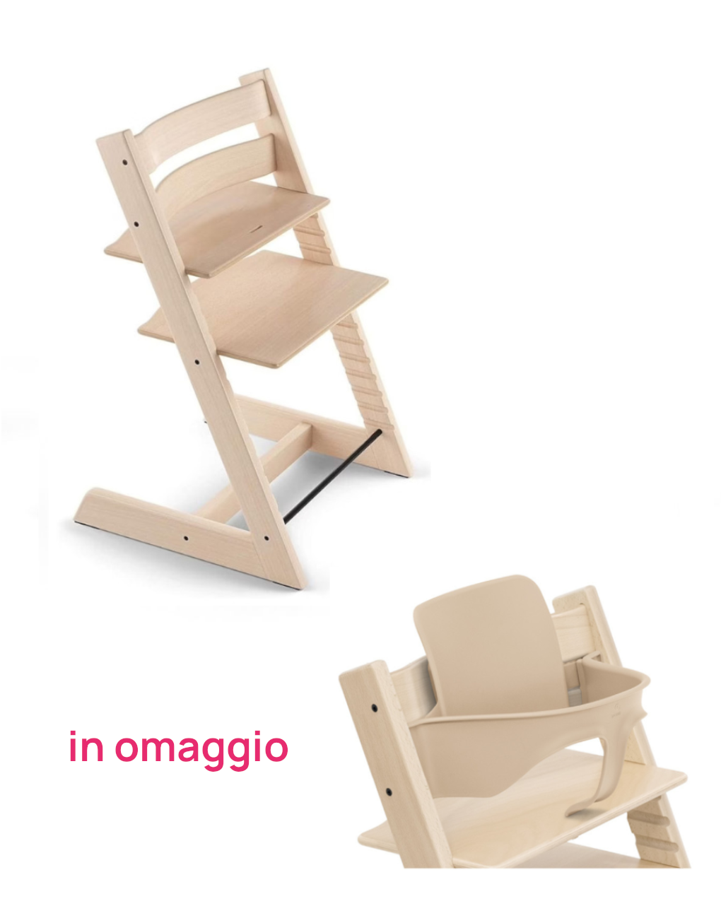 Stokke® tripp trapp naturale + baby set naturale v2 in omaggio