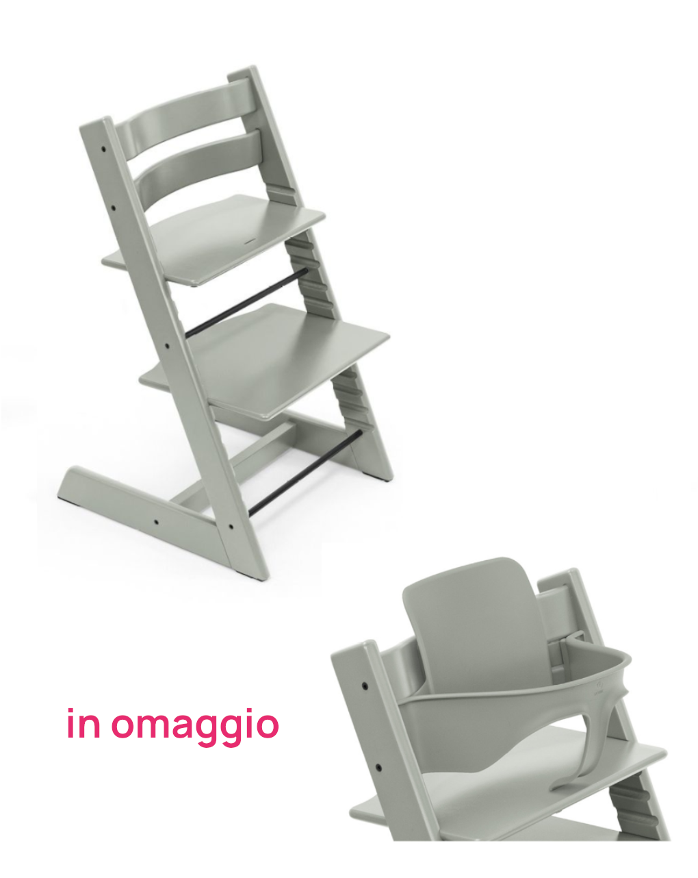 Stokke® tripp trapp glacier green + baby set glacier green v2 in omaggio