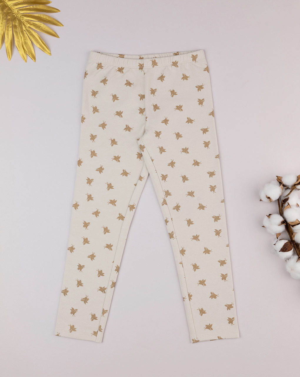 Leggings beige bambina allover