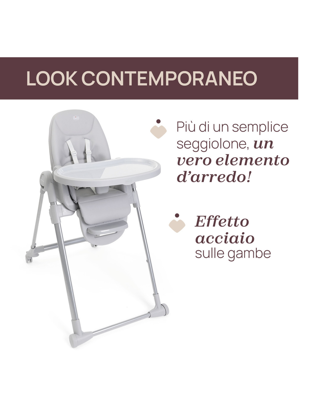 Seggiolone polly armonia steel- chicco