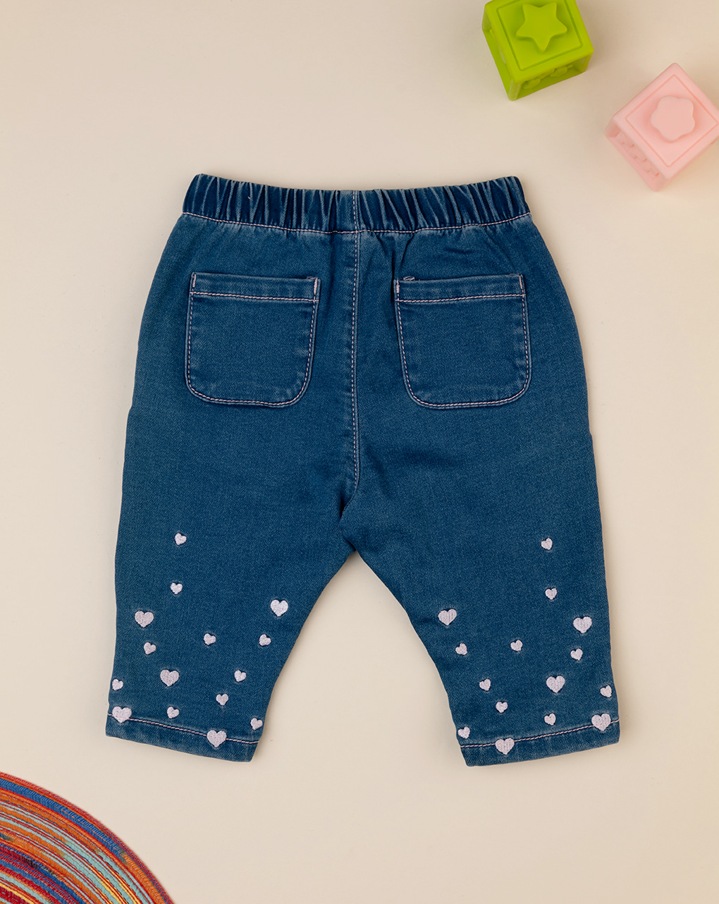 Pantalone denim bimba con glitter