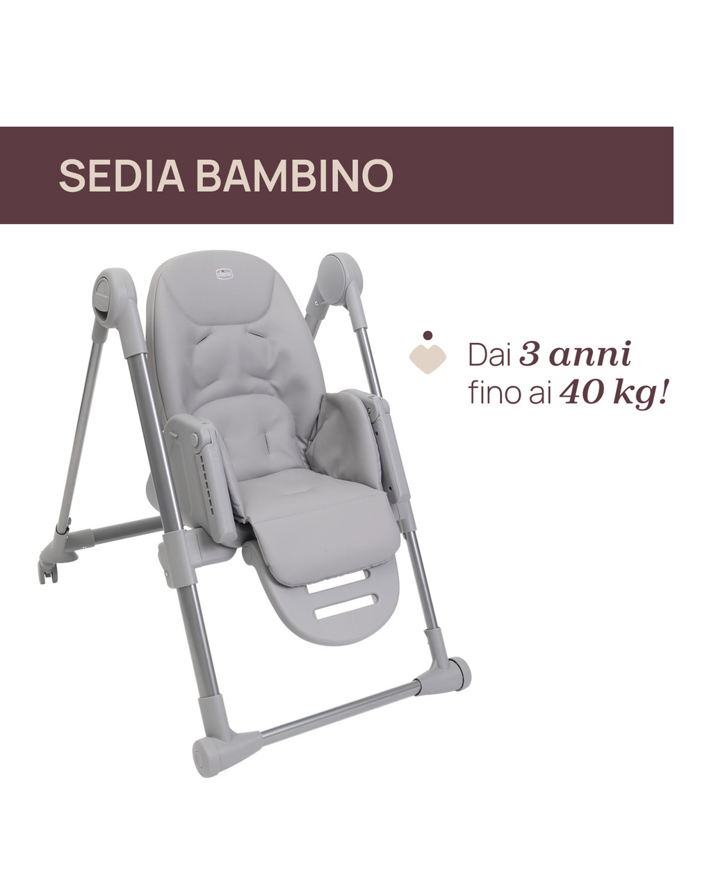 Seggiolone polly armonia steel- chicco