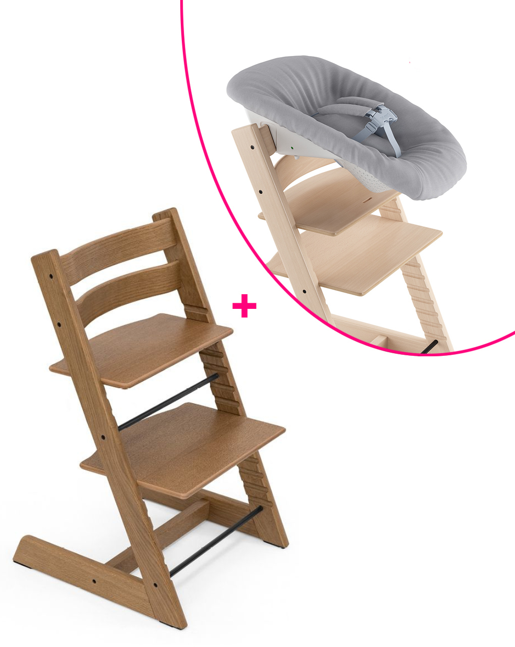 Stokke® tripp trapp rovere marrone + newborn set a un prezzo speciale