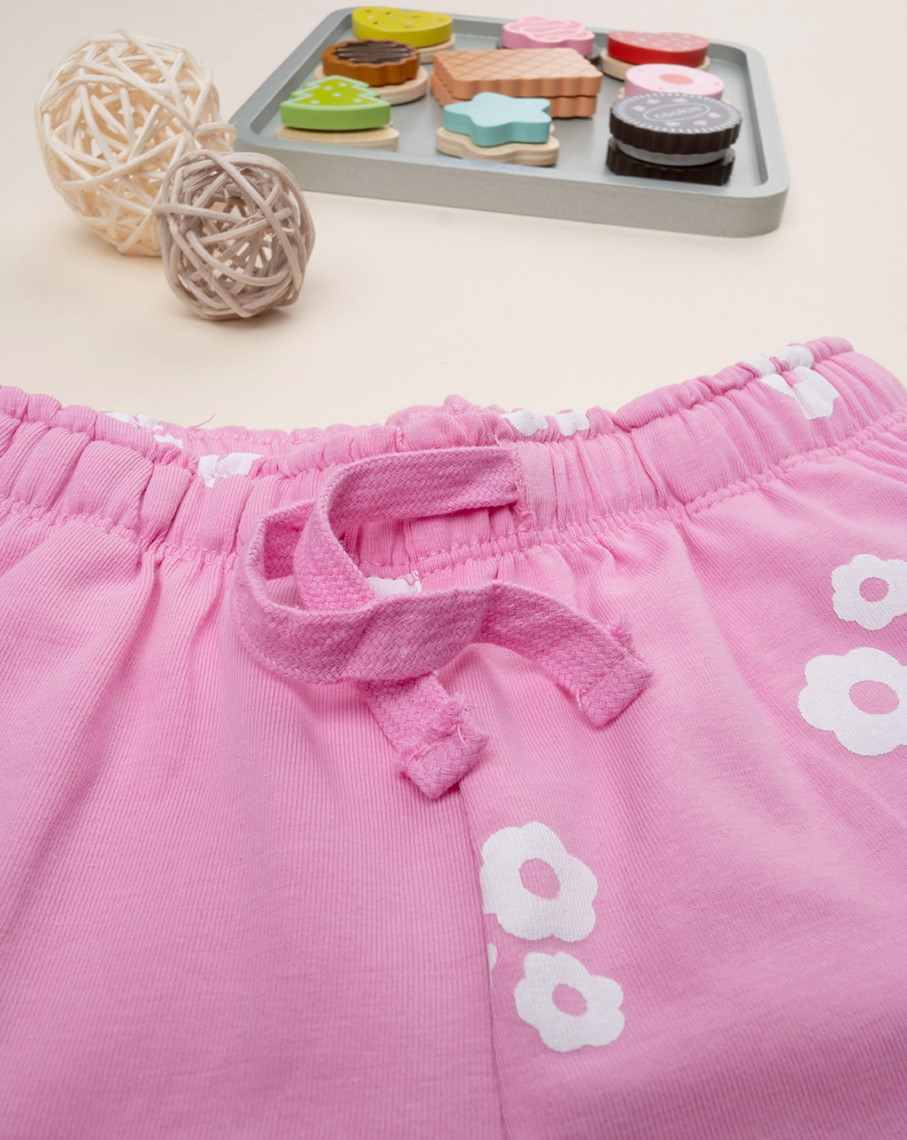 Shorts rosa bambina "fiori"