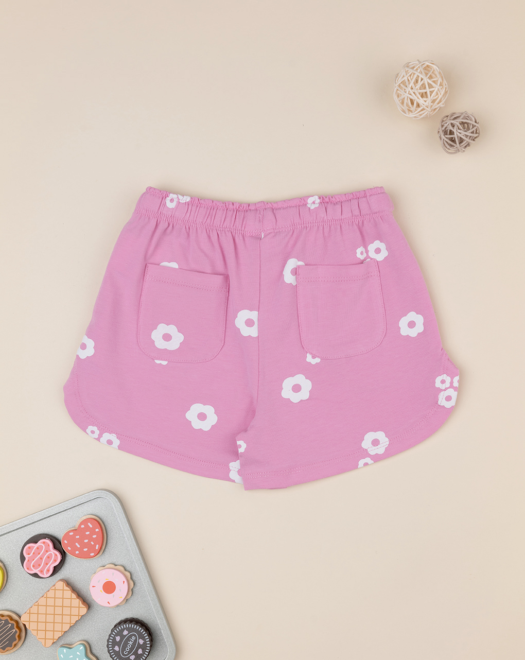 Shorts rosa bambina "fiori"