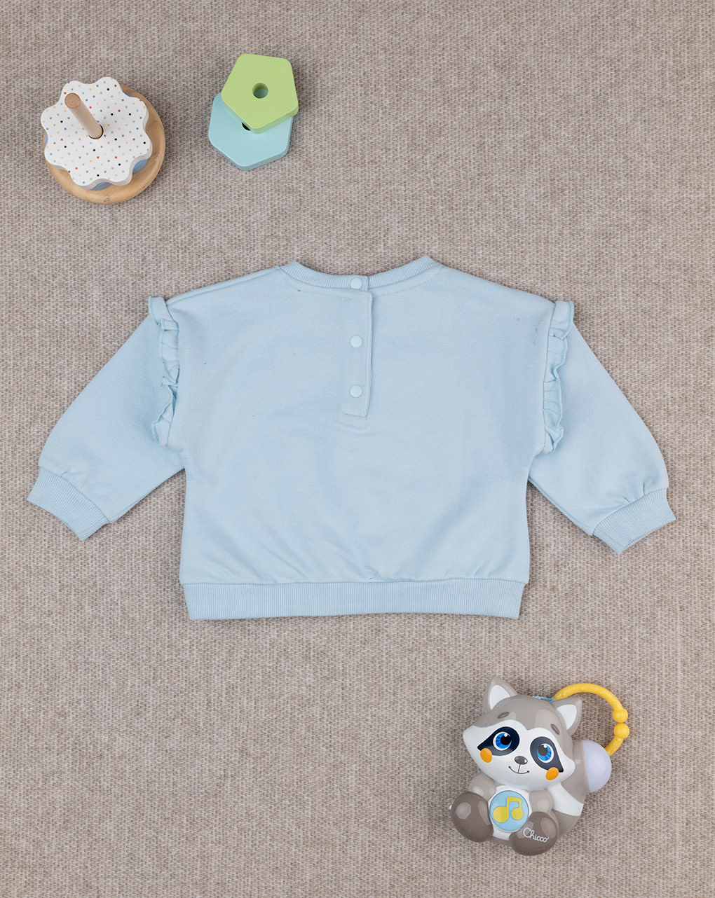 Maglia bimba azzurra con frill