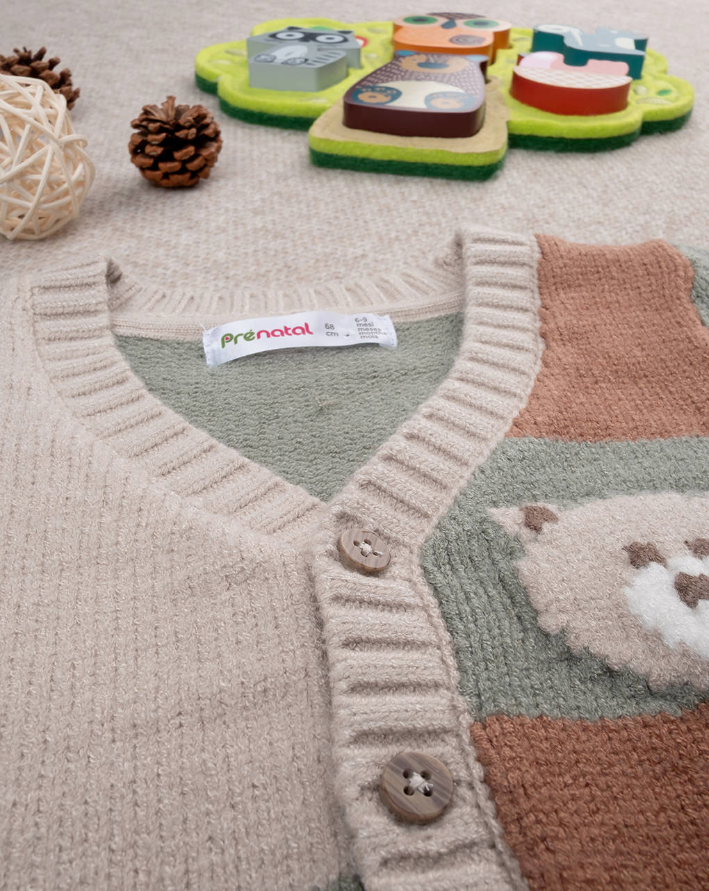 Cardigan tricot bimbo colorblock