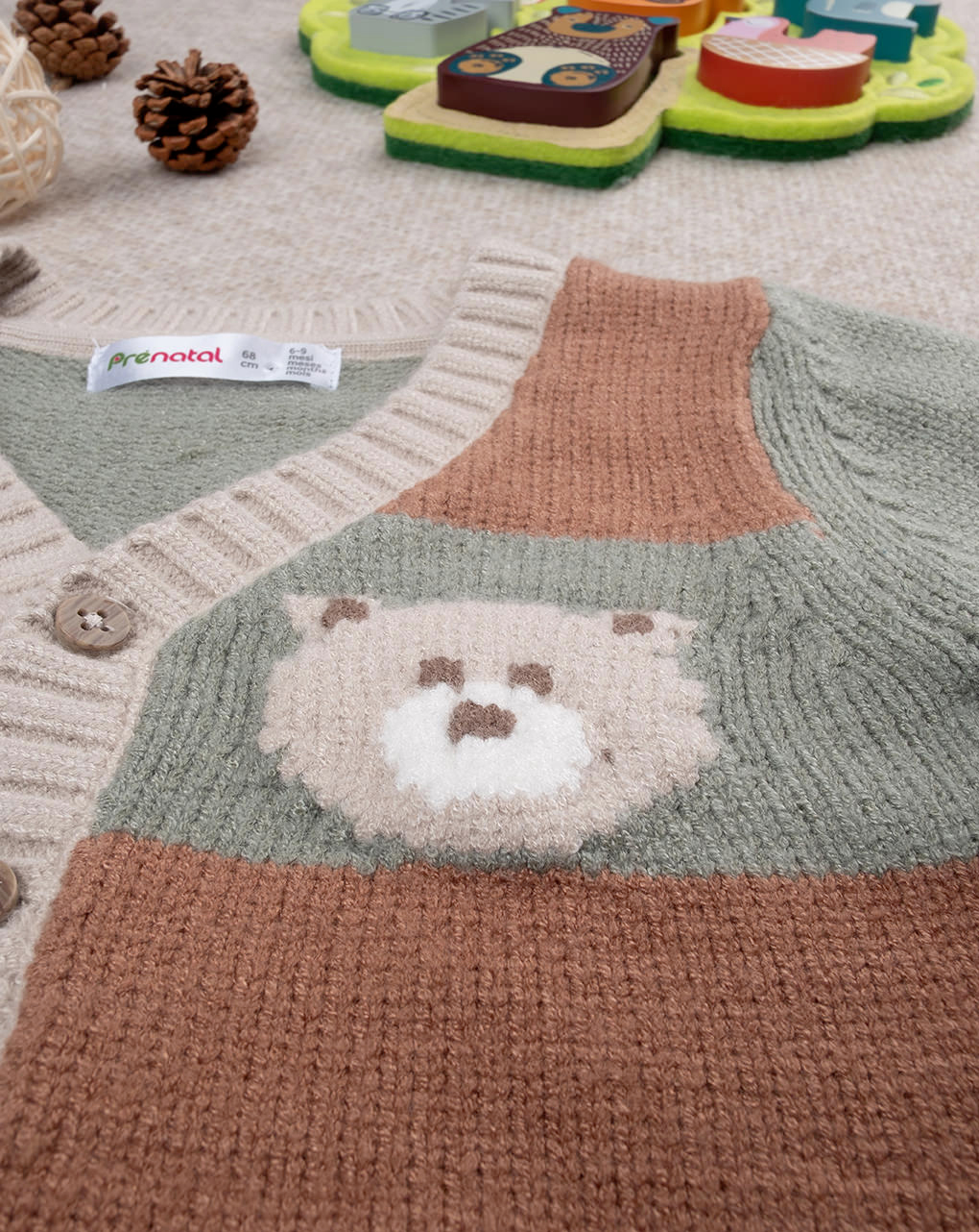 Cardigan tricot bimbo colorblock