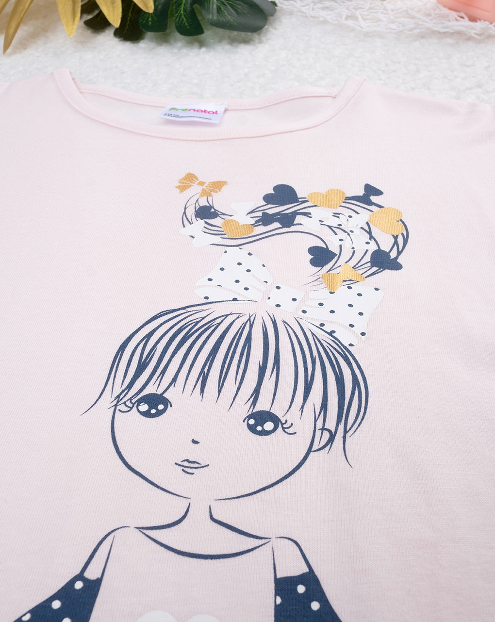 T-shirt bimba rosa stampata