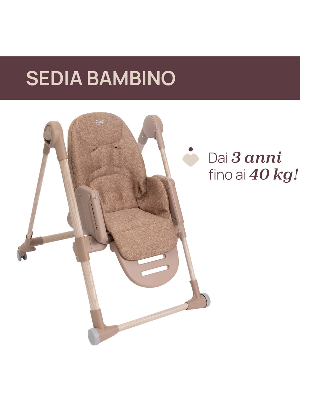 Seggiolone polly armonia terracotta - chicco