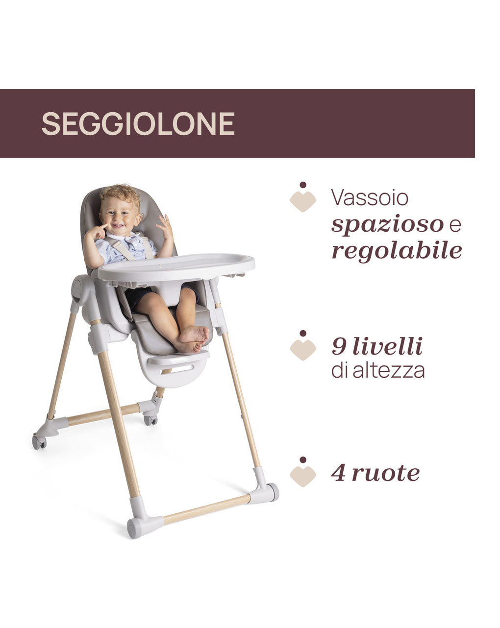 Seggiolone polly armonia scandinavian- chicco