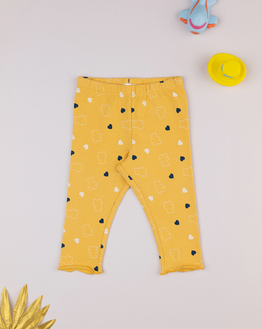 Leggings gialli bimba allover