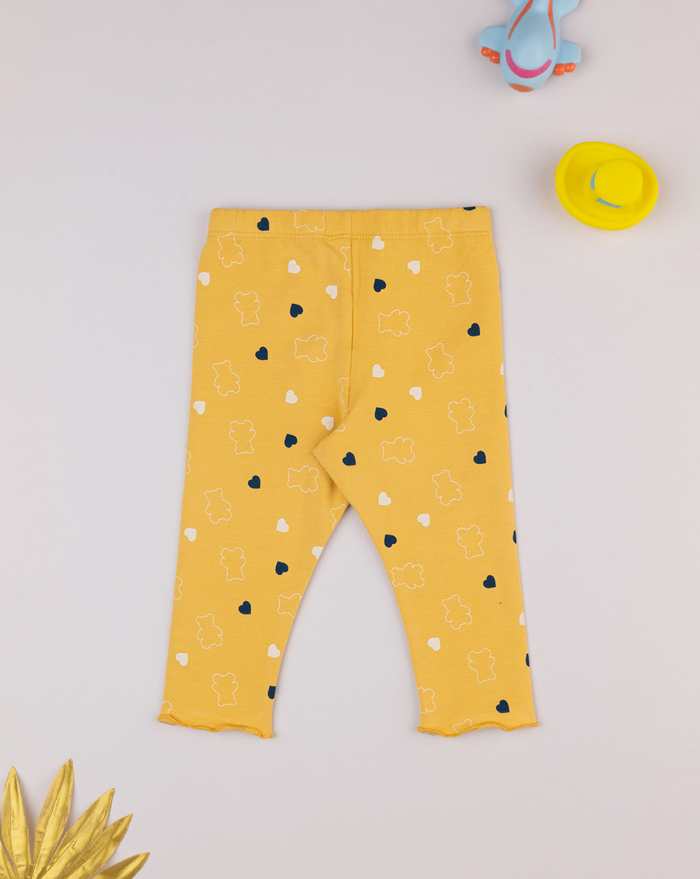 Leggings gialli bimba allover