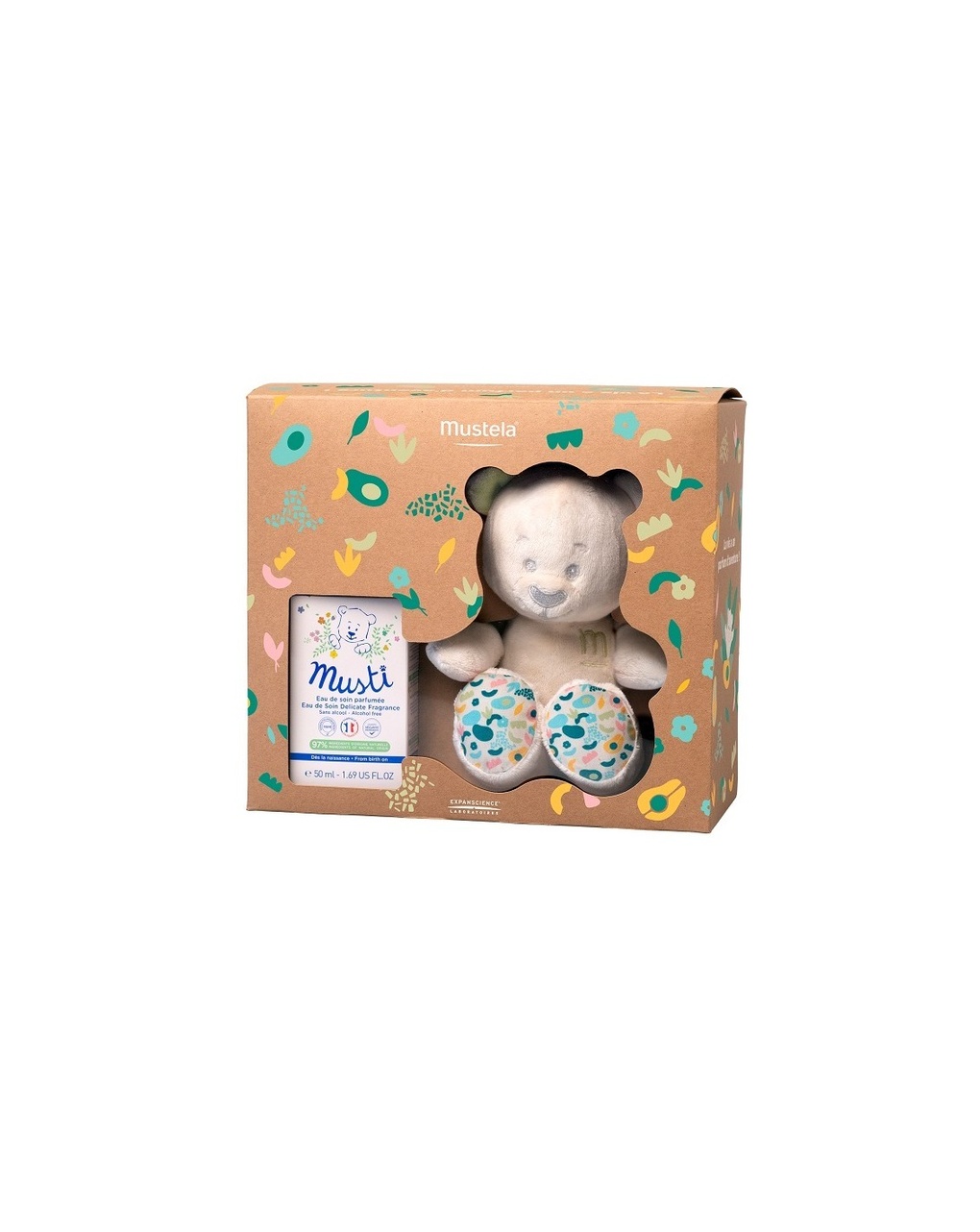 Cofanetto musti peluche + acqua profumata - mustela