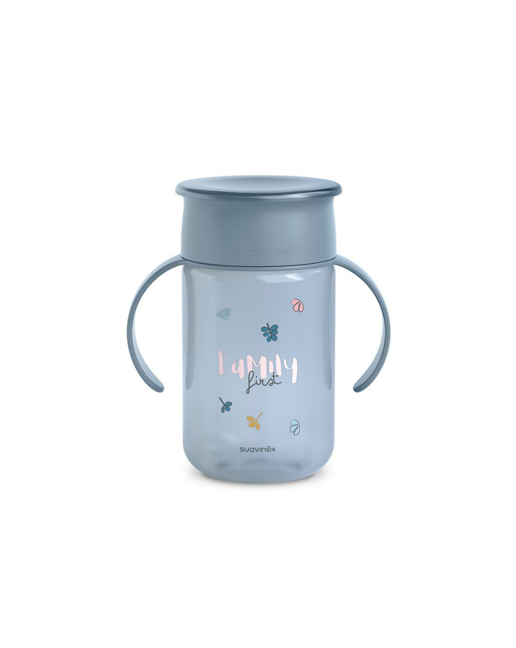 Tazza 360° my family 340 ml azzurra - suavinex