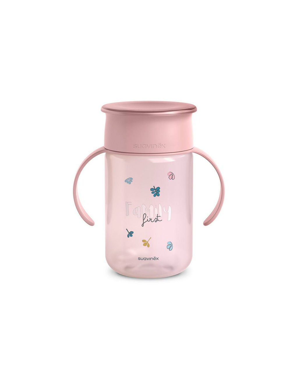 Tazza 360° my family 340 ml rosa - suavinex