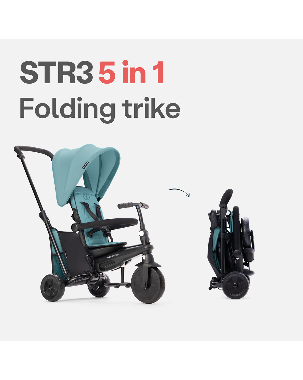 Triciclo str3 plus - turchese - 10m+ - smart trike