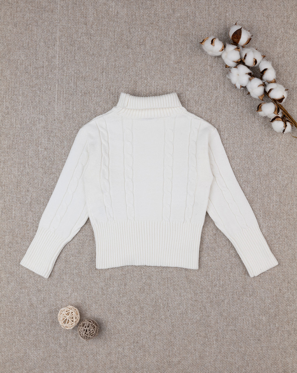 Maglione tricot bianco bimba