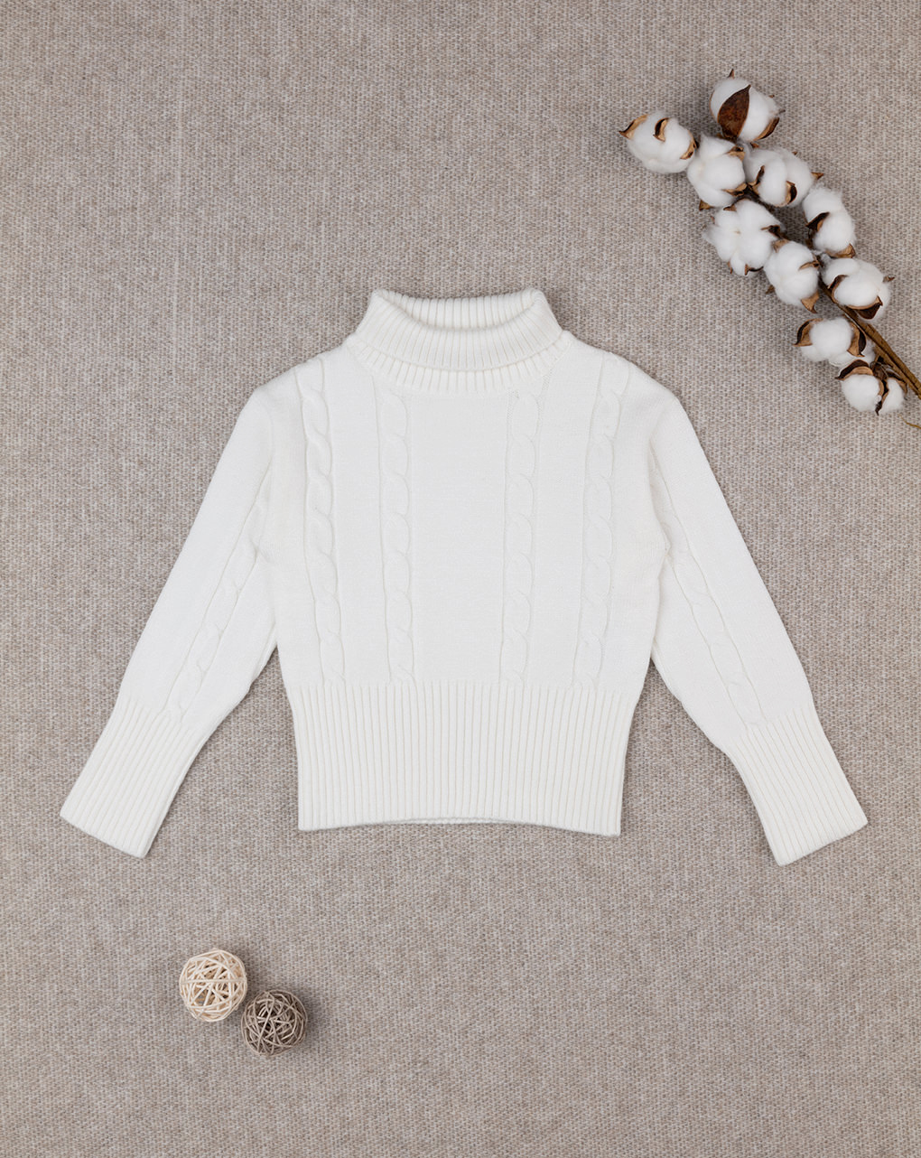 Maglione tricot bianco bimba