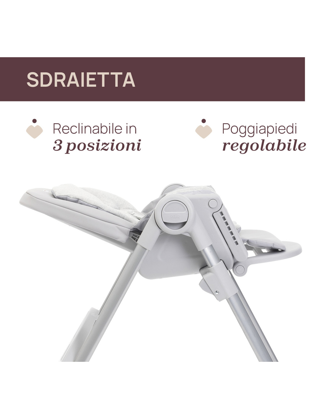 Seggiolone polly armonia steel- chicco