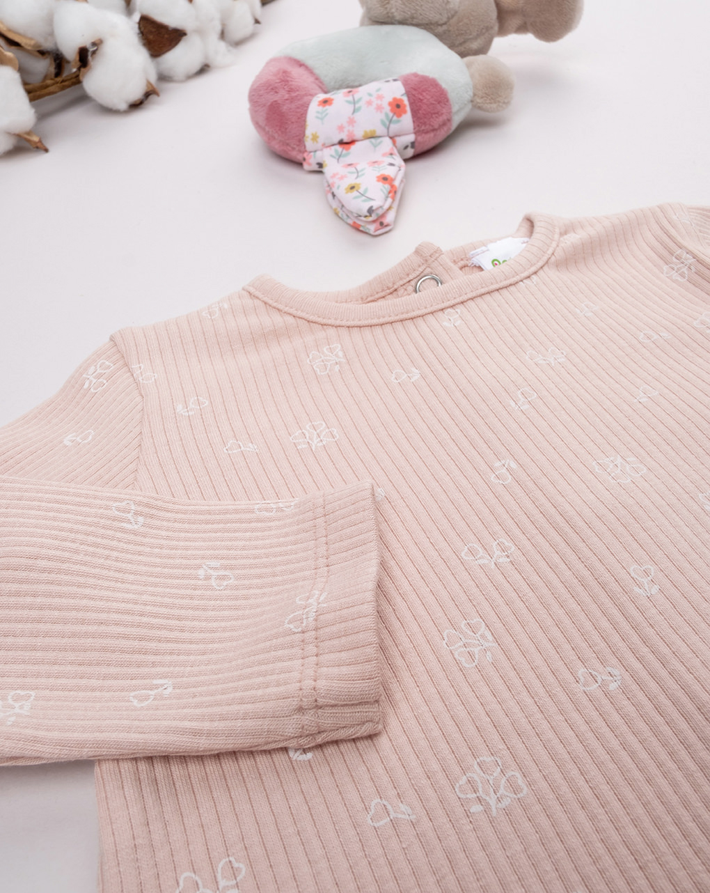 Maglia maniche lunghe rosa cipria bimba