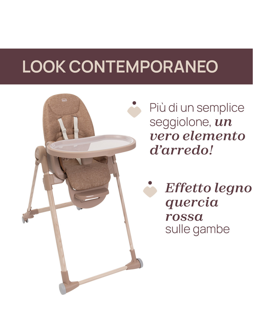 Seggiolone polly armonia terracotta - chicco