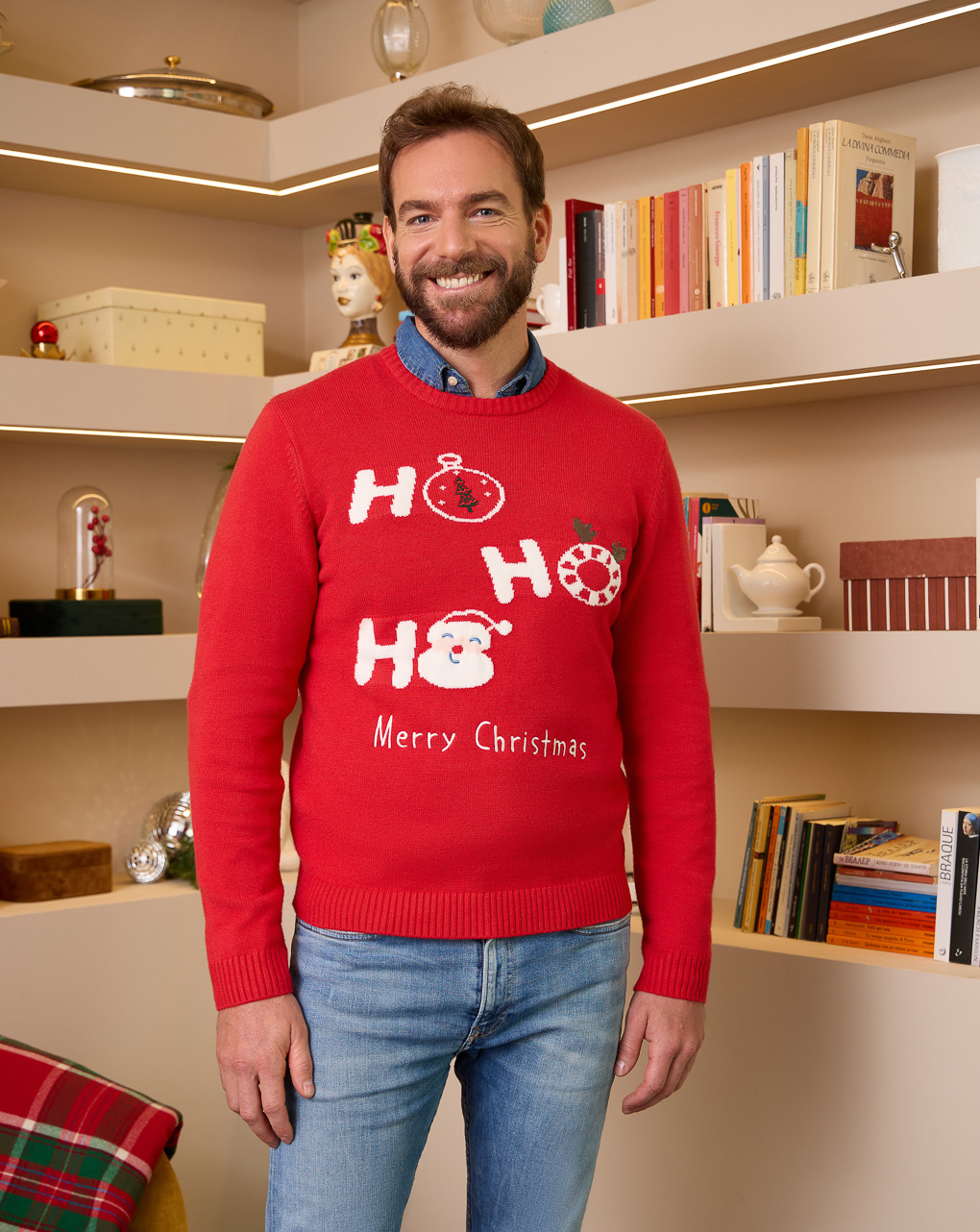 Maglia tricot natale uomo " ho ho ho"