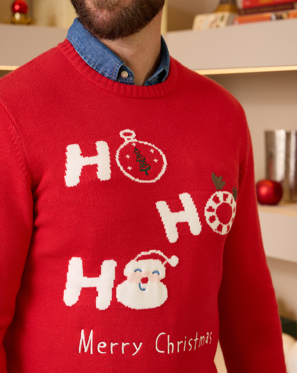 Maglia tricot natale uomo " ho ho ho"