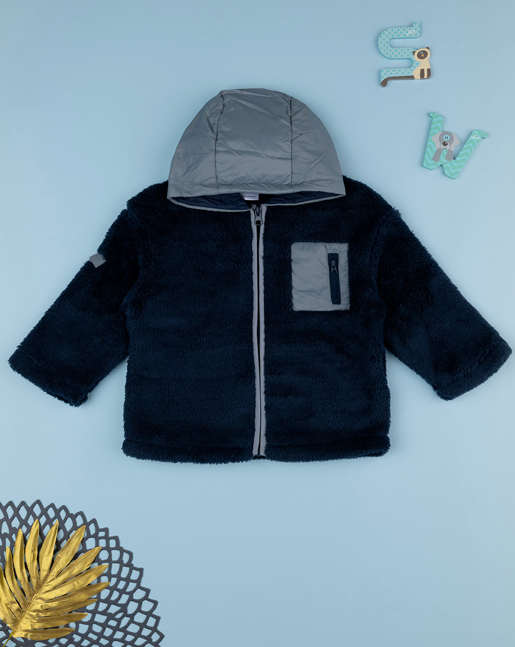 Cardigan agnellato bambino blu