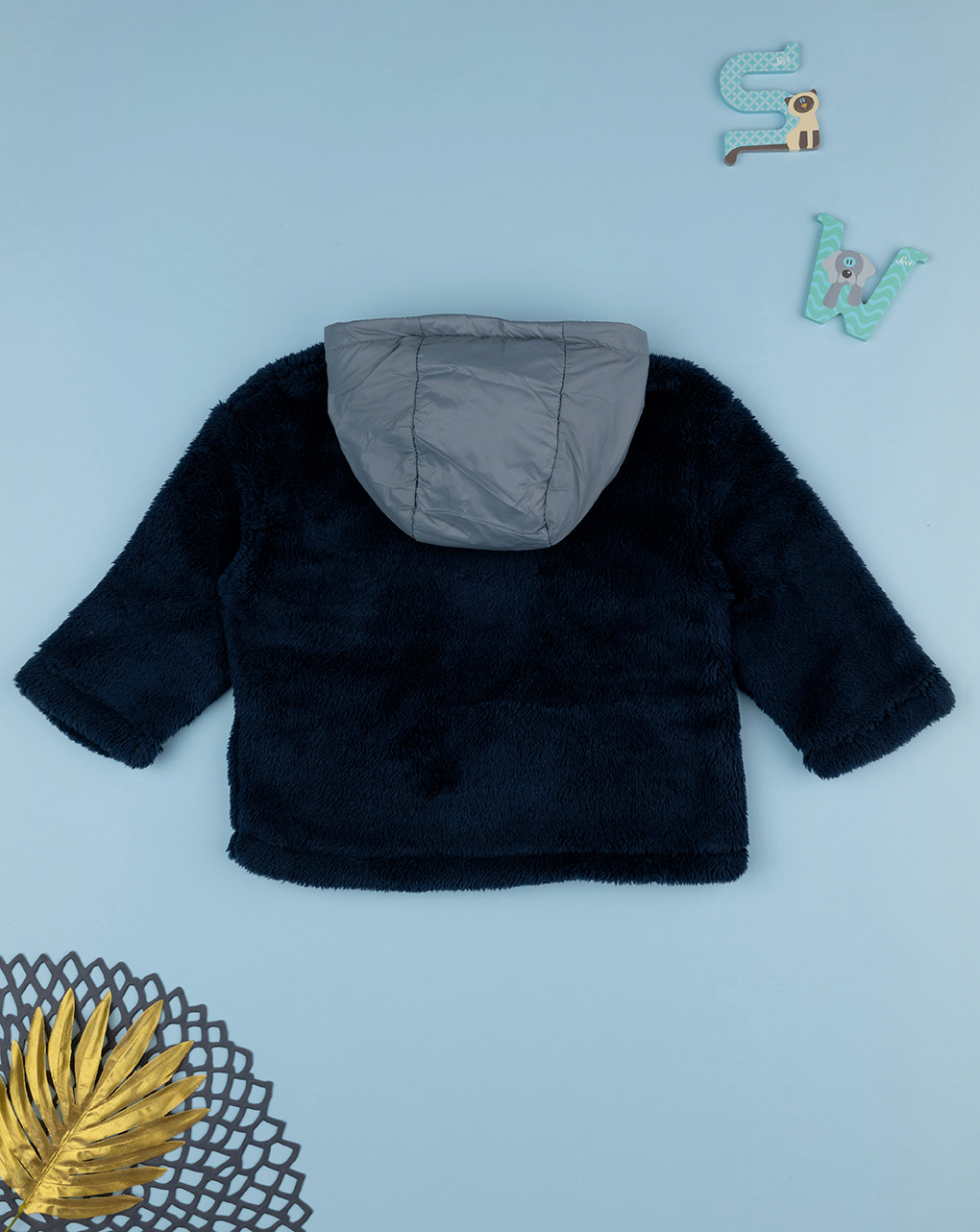 Cardigan agnellato bambino blu