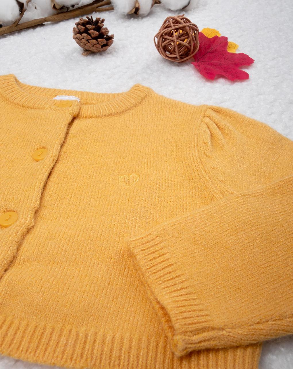 Cardigan tricot bimba giallo