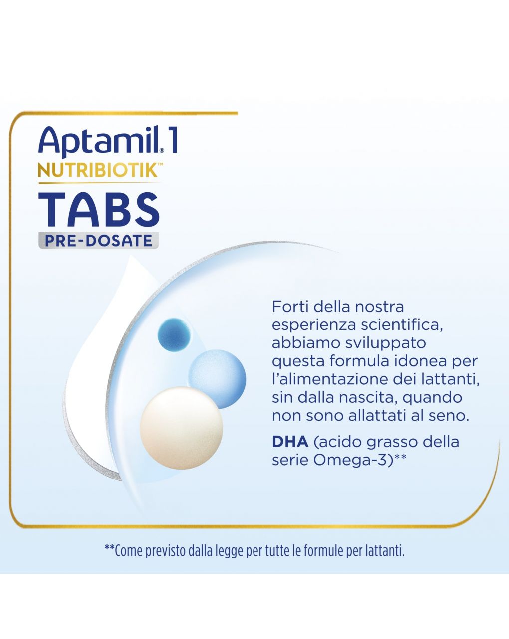 Nutribiotik tabs 1 pre-dosate - latte per lattanti in tabs 0-6 mesi - 21 bustine (105 tabs) - aptamil