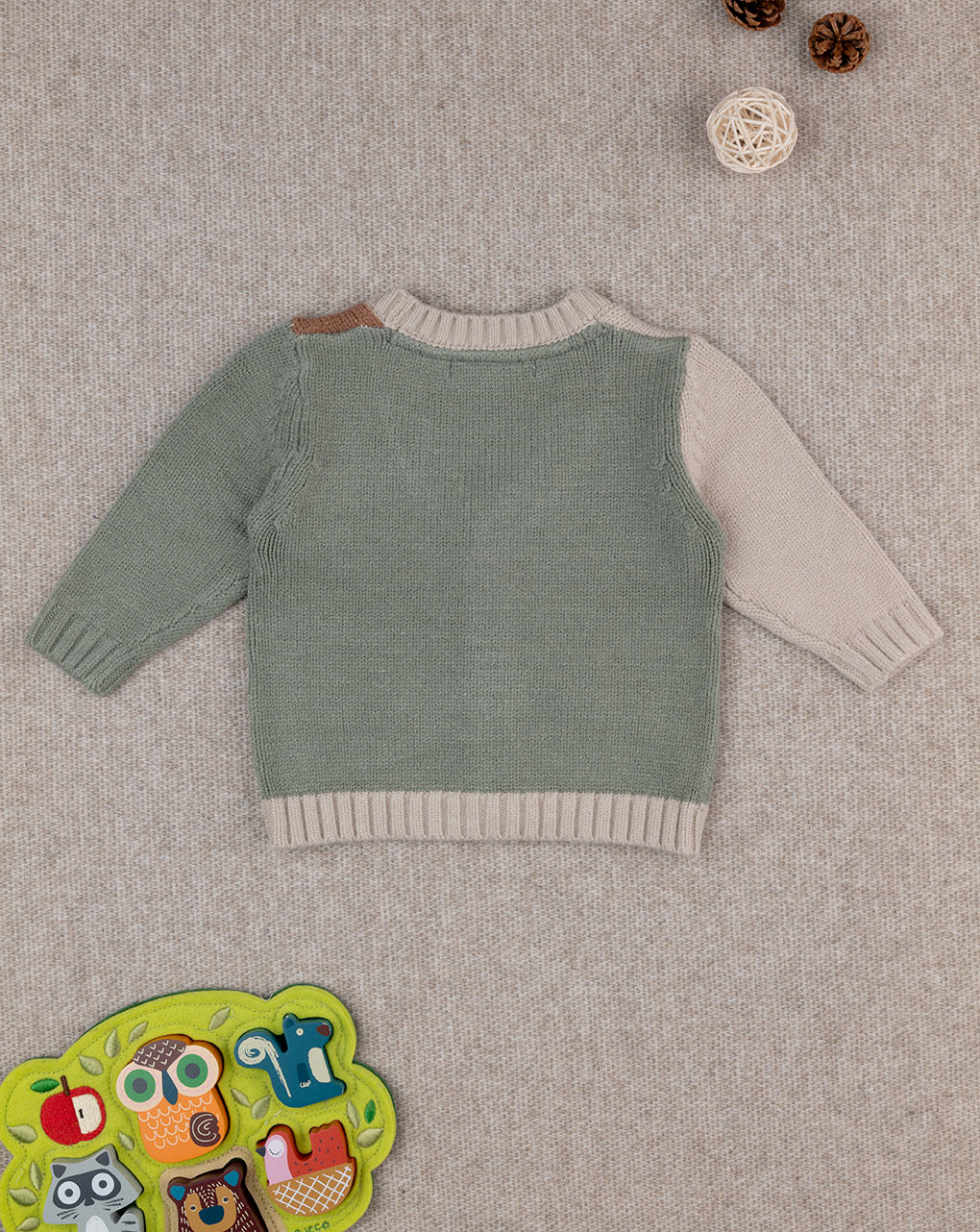 Cardigan tricot bimbo colorblock