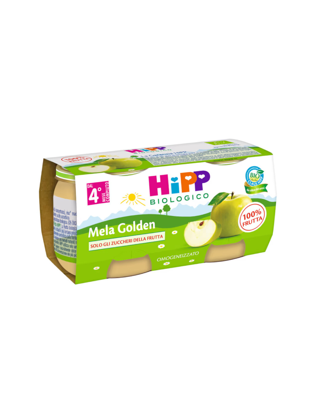 Omogeneizzato mela golden 100% 2x80g - hipp